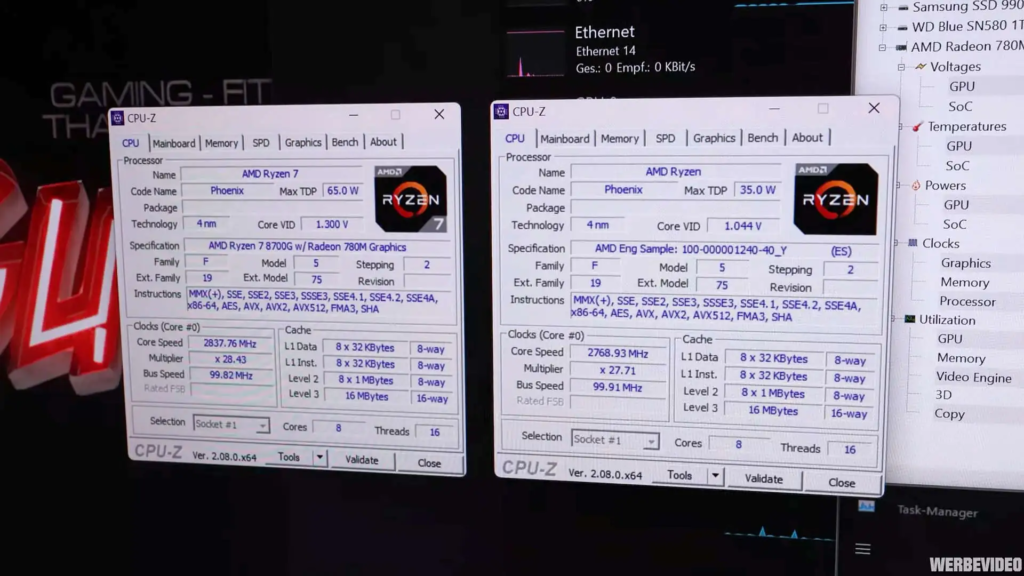 AMD新款锐龙7 8700GE处理器测试