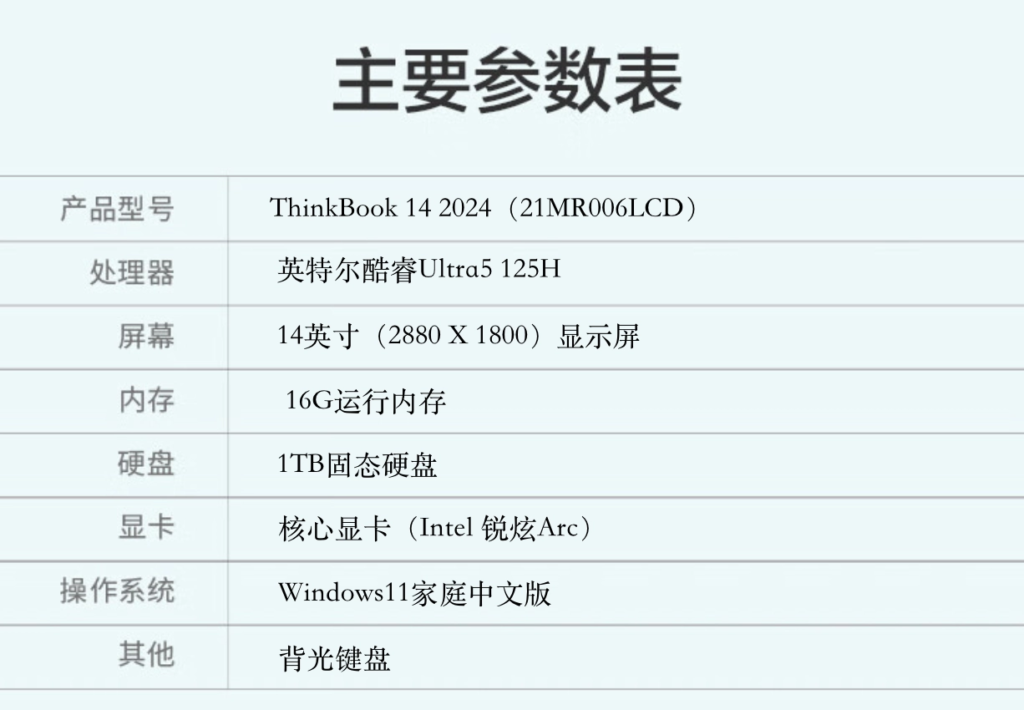 联想发布ThinkBook 14 2024款笔记本