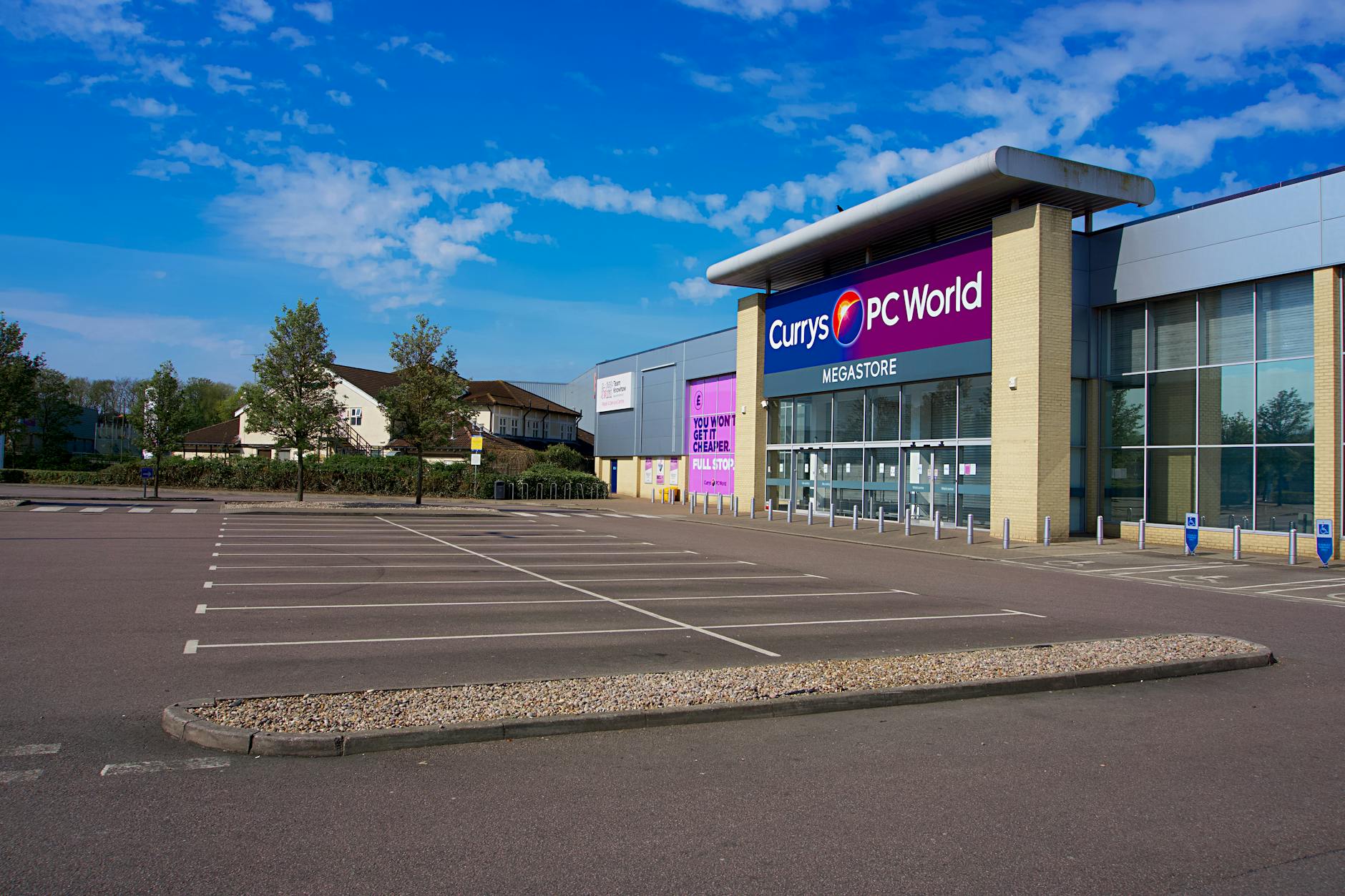 empty car park at megastore