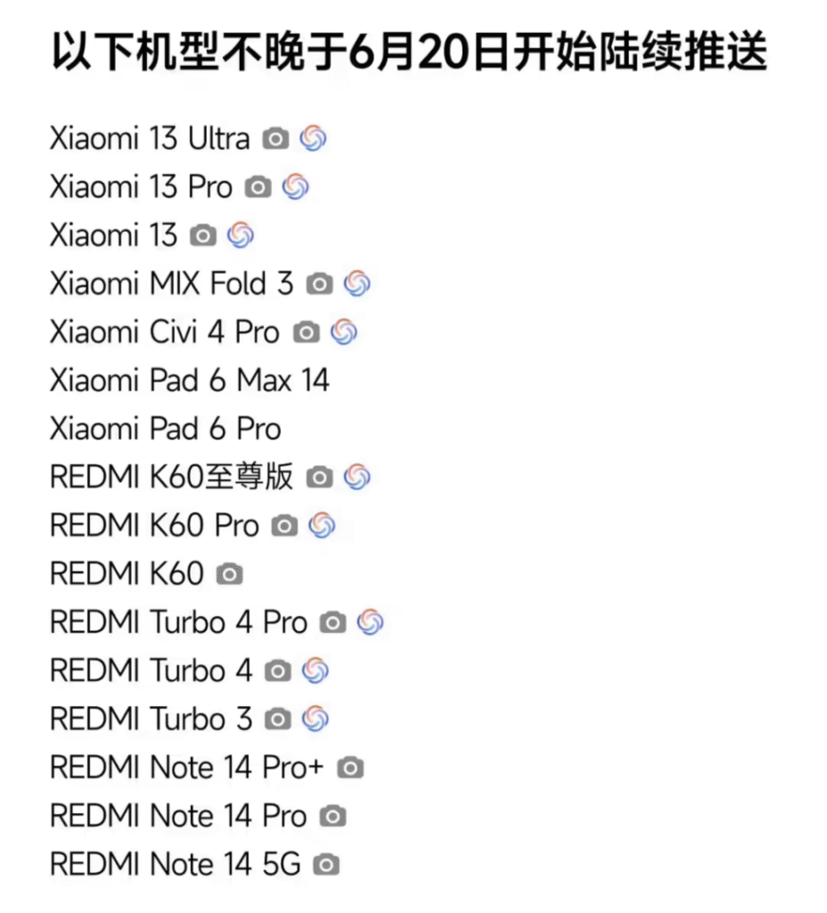 小米澎湃 OS 2 年中更新推送计划