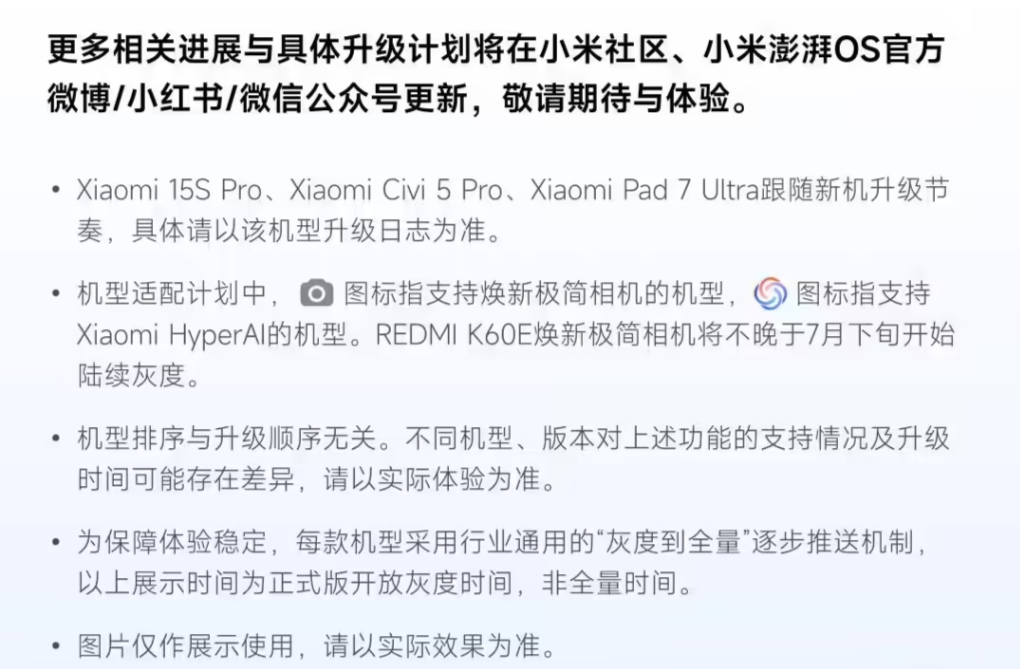 小米澎湃 OS 2 年中更新