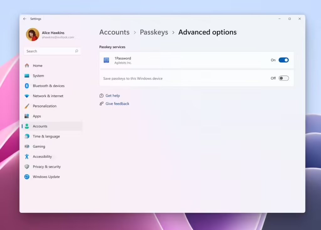 Windows 11 1Password集成Passkey功能