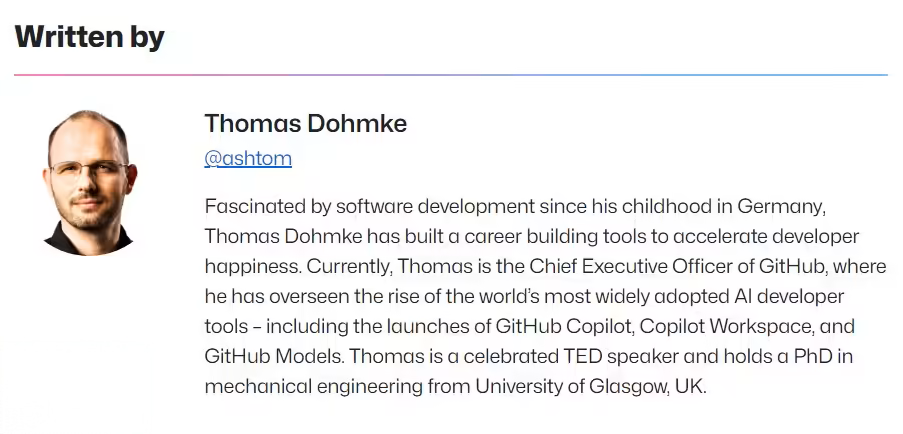 GitHub CEO托马斯·多姆克宣布年底离任
