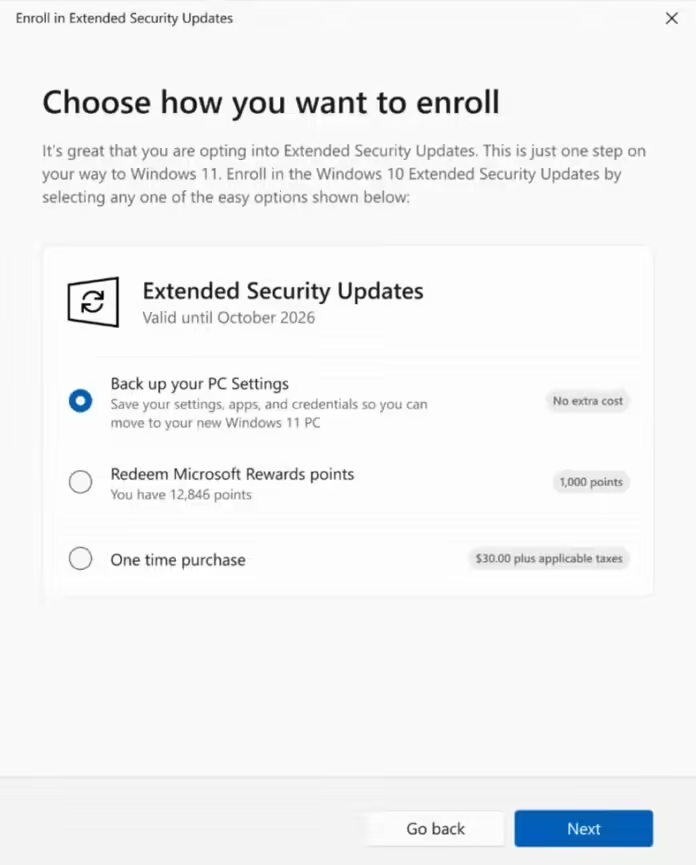 微软公司将为Windows 10用户提供"扩展安全更新"(ESU)计划