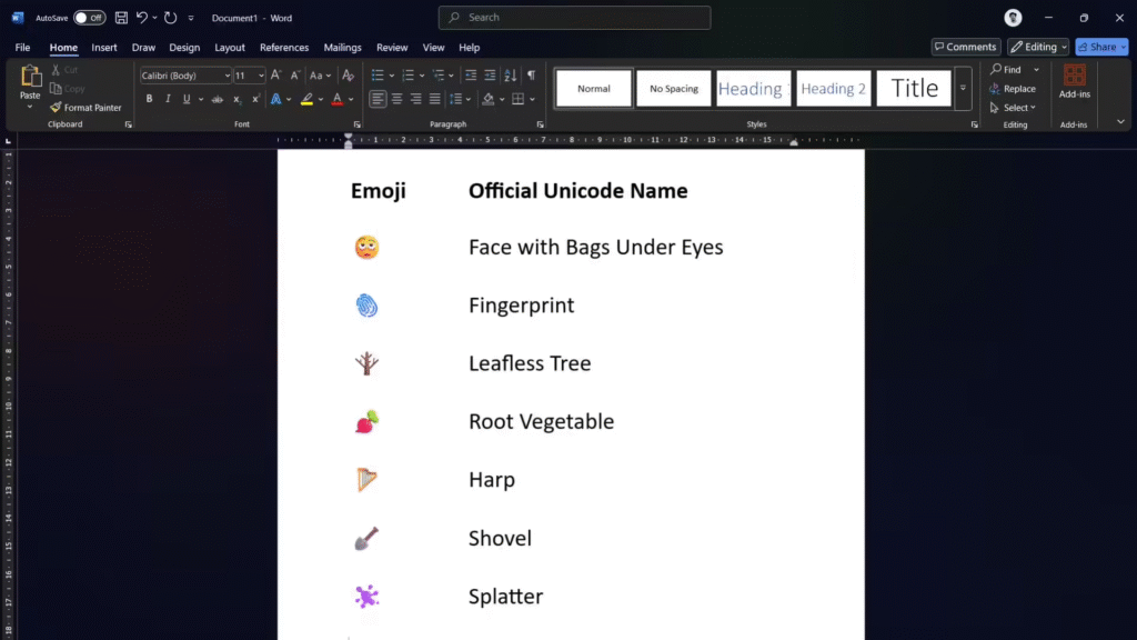 Windows 11 24H2 Emoji 16.0
