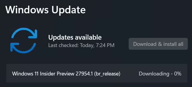 Windows 11 Build 27954预览版