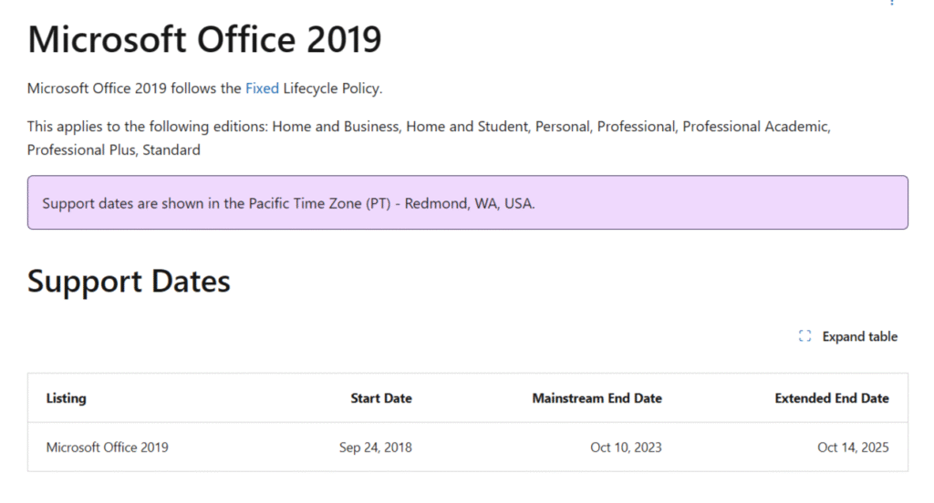微软终止Office 2016/2019支持