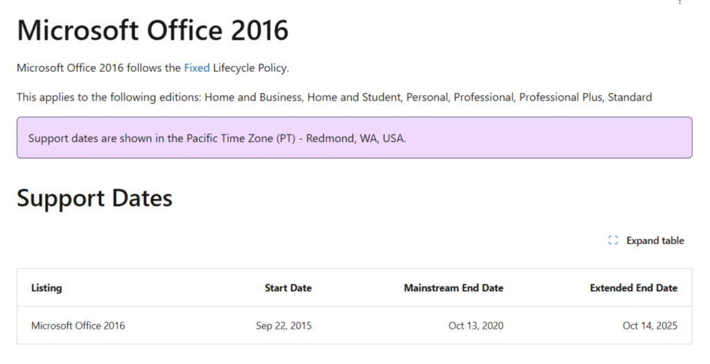 微软终止Office 2016/2019支持