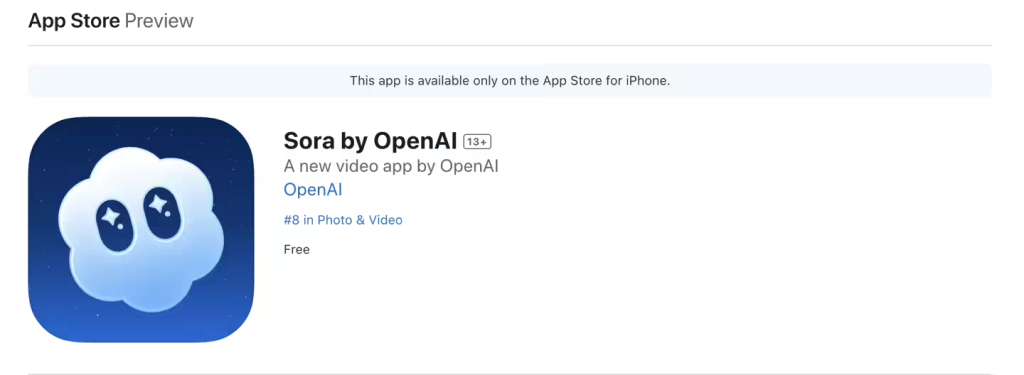 OpenAI推出Sora视频社交应用