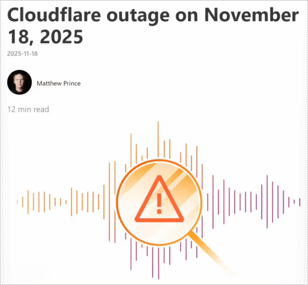 Cloudflare全球服务中断3小时