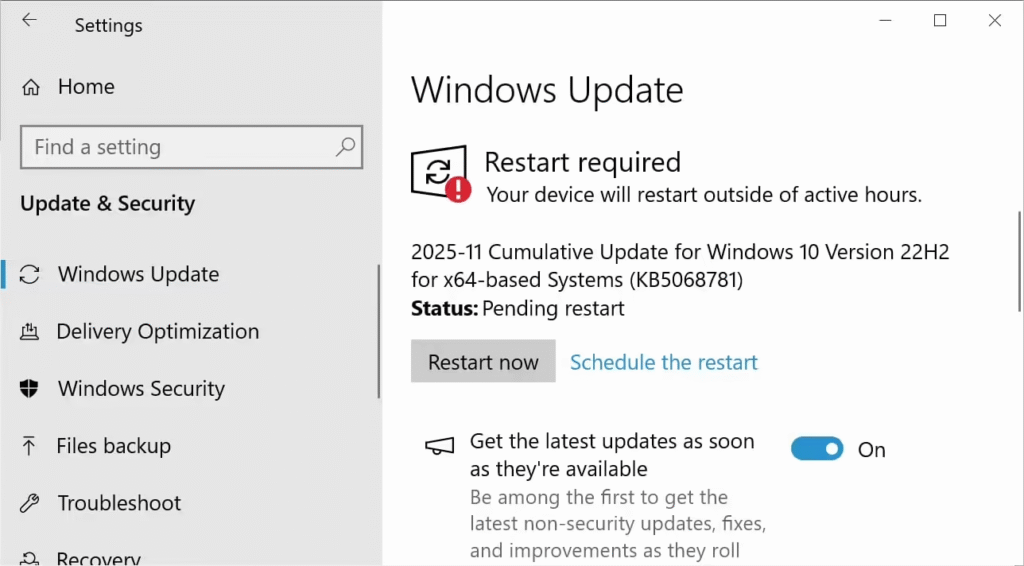 Windows 10 KB5072653更新