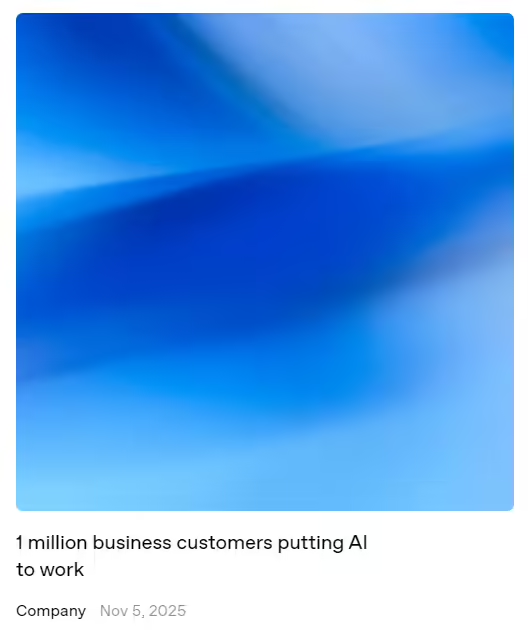 OpenAI全球企业客户突破100万