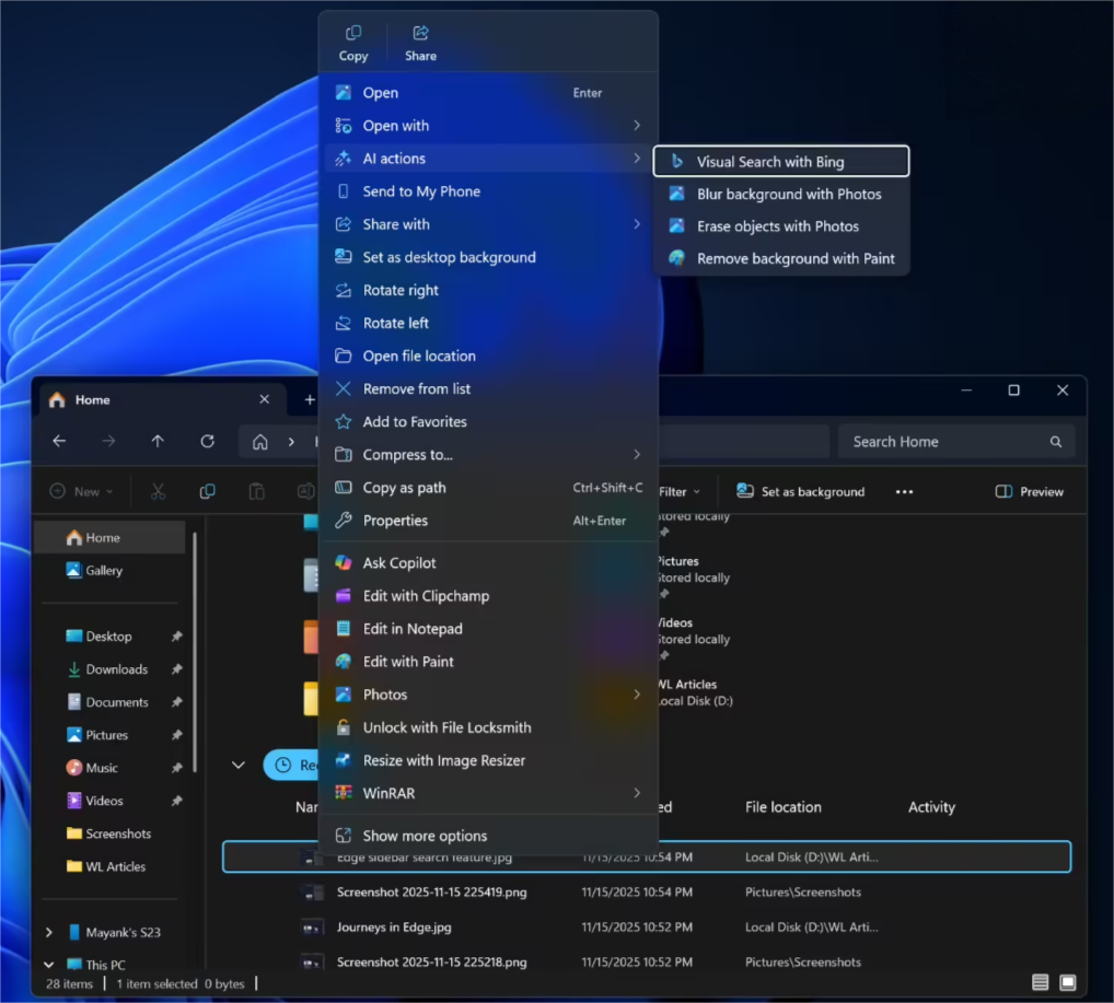 Win11将允许彻底移除右键菜单“AI操作”功能