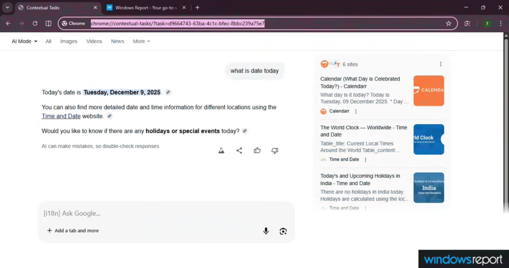 谷歌Chrome浏览器测试原生集成AI模式
