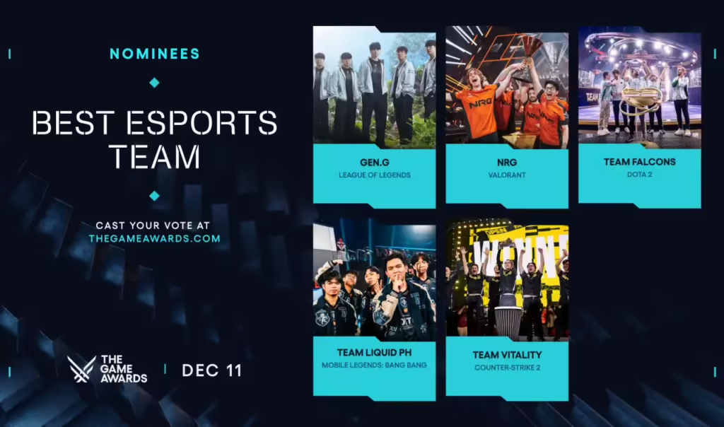 TGA 2025最佳电竞战队