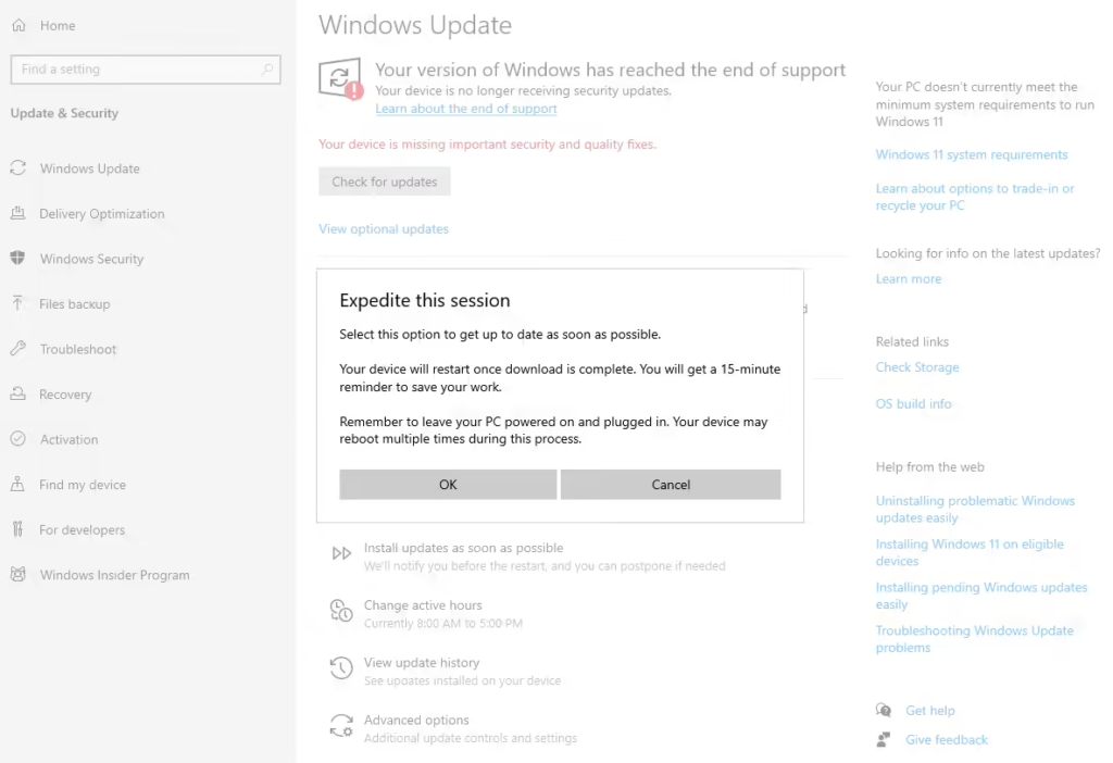 Windows 10未加入ESU用户遇暂停更新选项失效问题