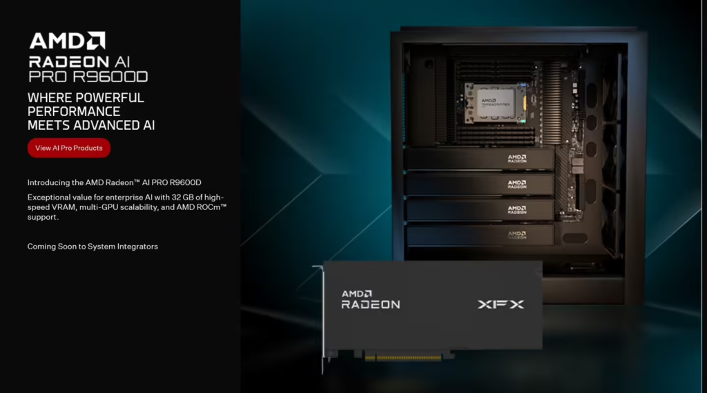 讯景 AMD Radeon AI PRO R9600D相关产品页面