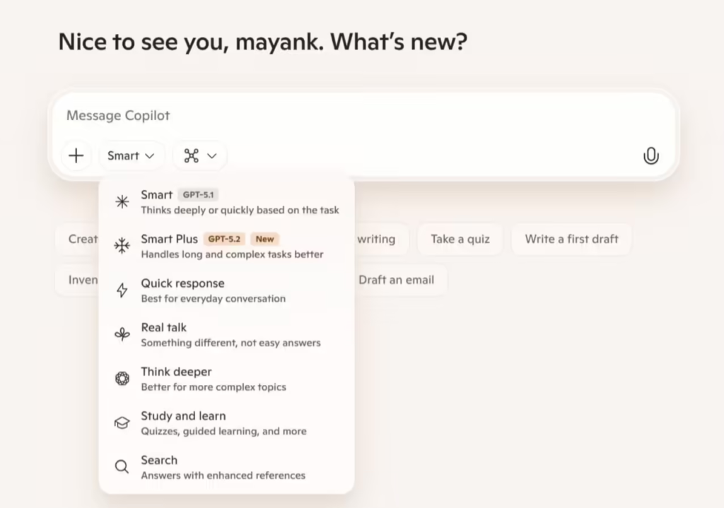 微软Copilot升级GPT-5.2模型