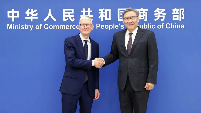 库克与商务部部长王文涛