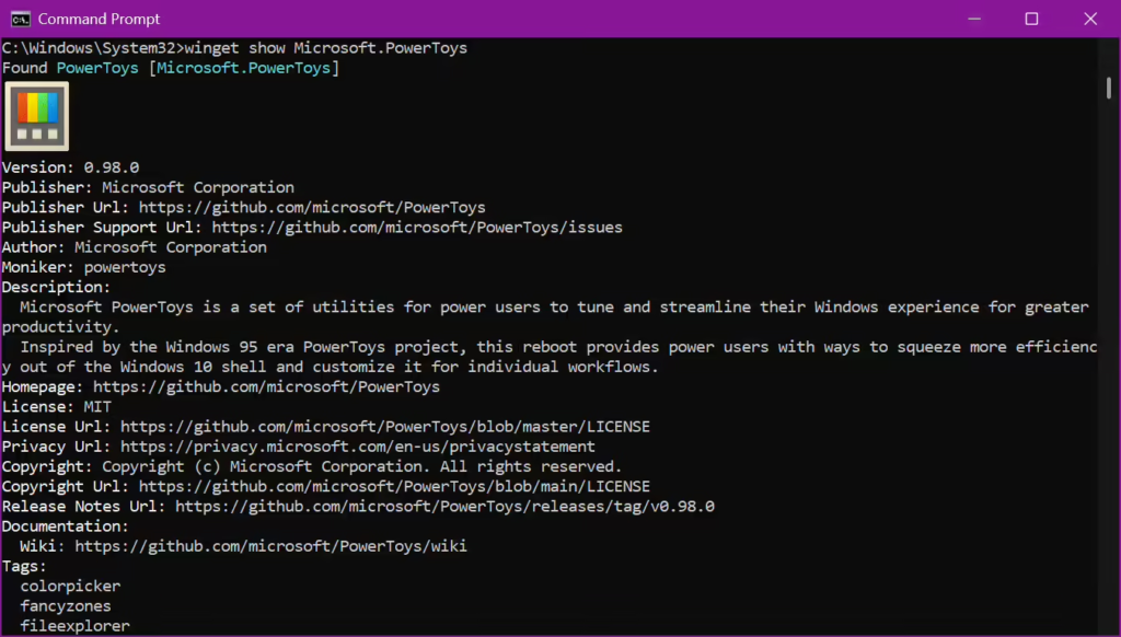 Windows Console 现在可以显示内联图像,例如让 WinGet 等工具能够显示应用程序图标