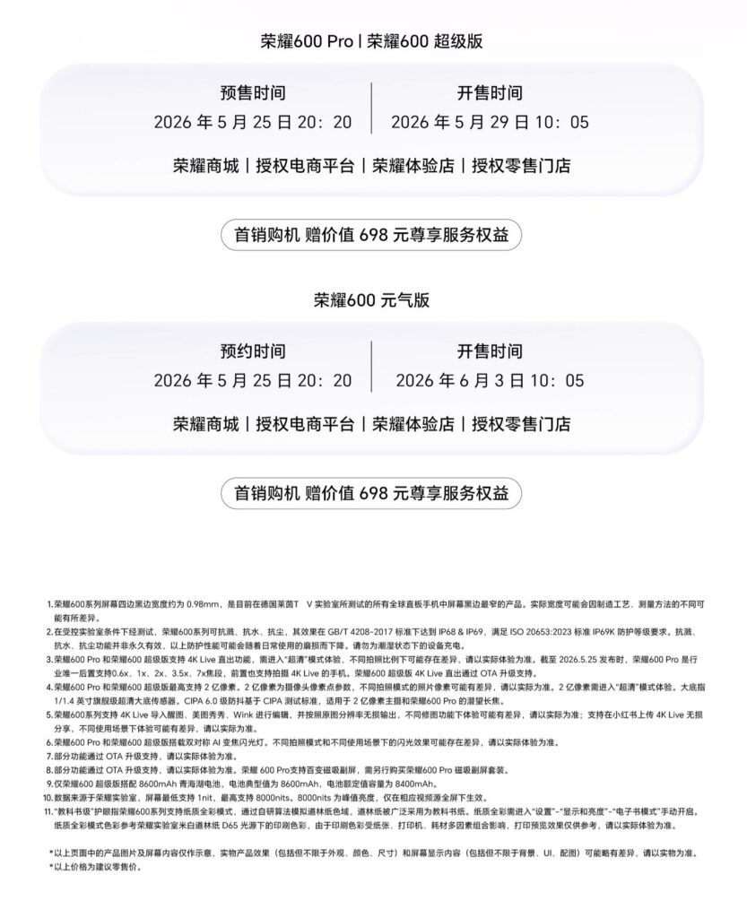 荣耀600系列