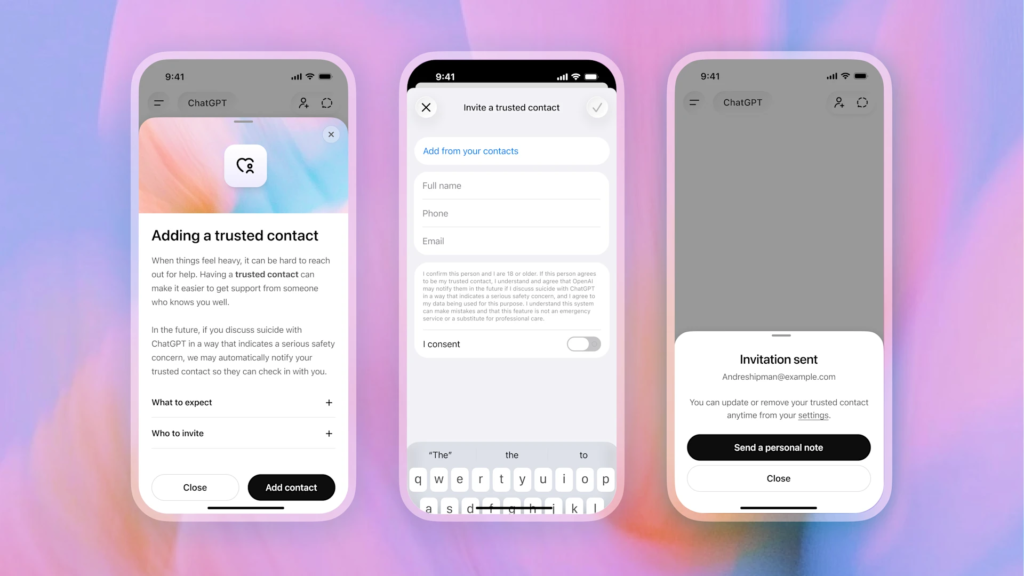 OpenAI 为 ChatGPT 推出“可信联系人”安全功能