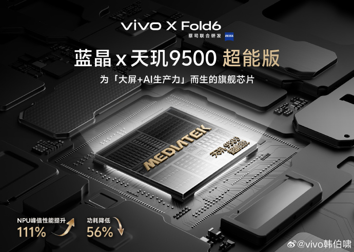 vivo X Fold6将搭载定制天玑9500超能版