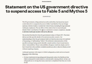 Anthropic 应美国出口管制要求暂停 Mythos 5/Fable 5 模型访问，外籍用户及员工均受影响