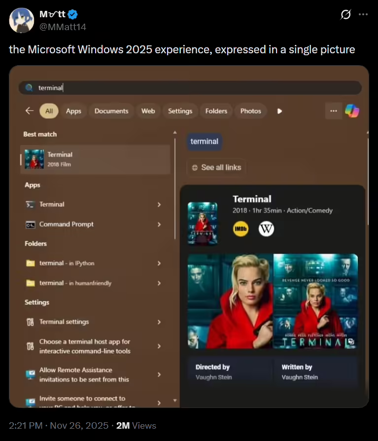 微软 Windows 11 搜索功能迎来史诗级进化