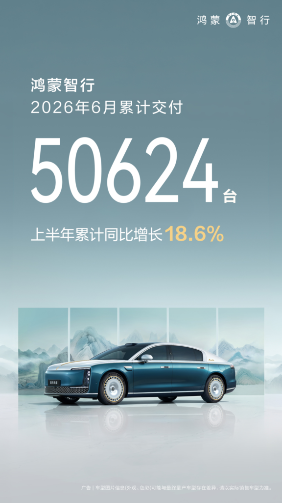 鸿蒙智行6月交付破5万台