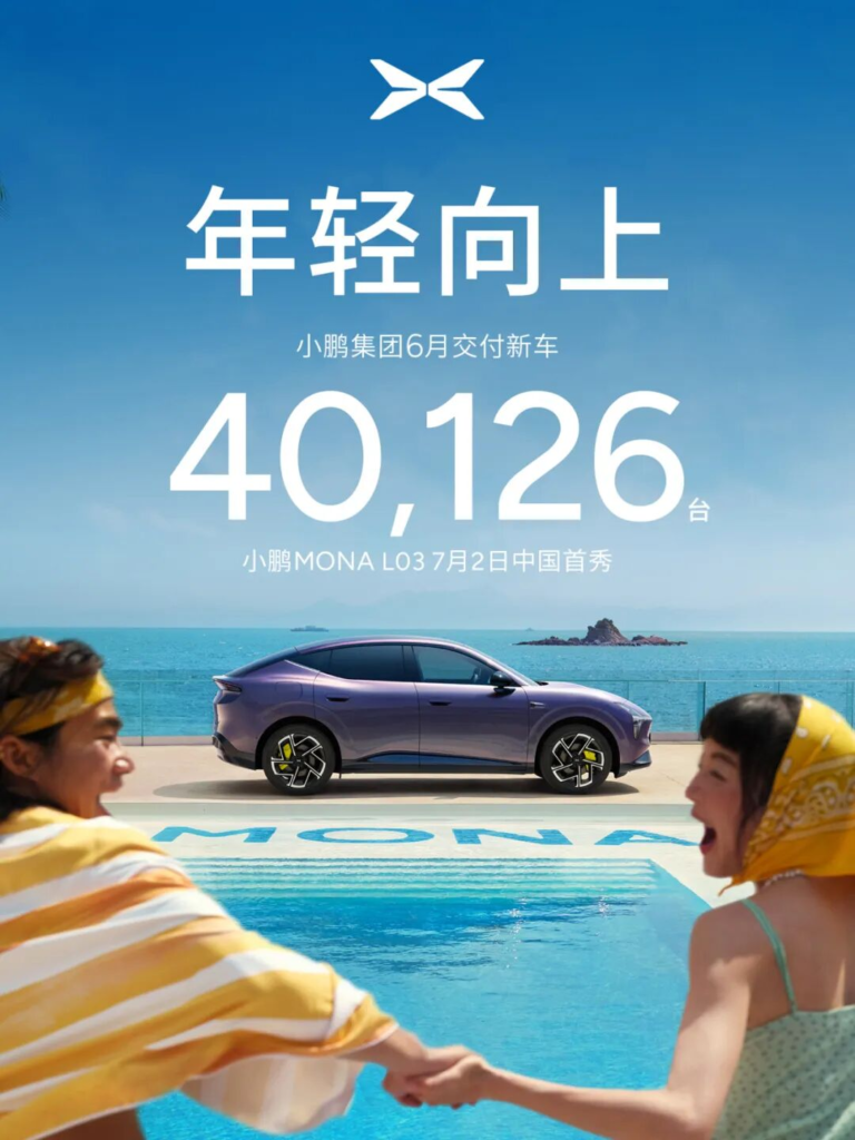 小鹏汽车6月交付40026台