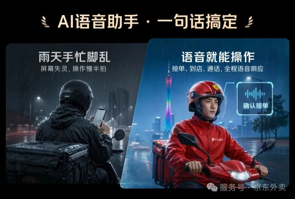 京东外卖推 AI 智能头盔