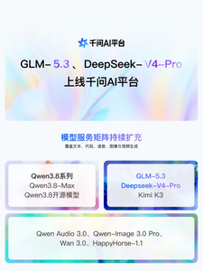 GLM‑5.3、DeepSeek‑V4‑Pro接入千问AI平台，阿里云扩充MaaS模型矩阵