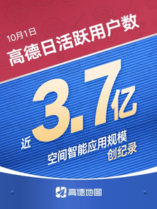 十一出行数据再创新高，高德10月1日日活接近3.7亿