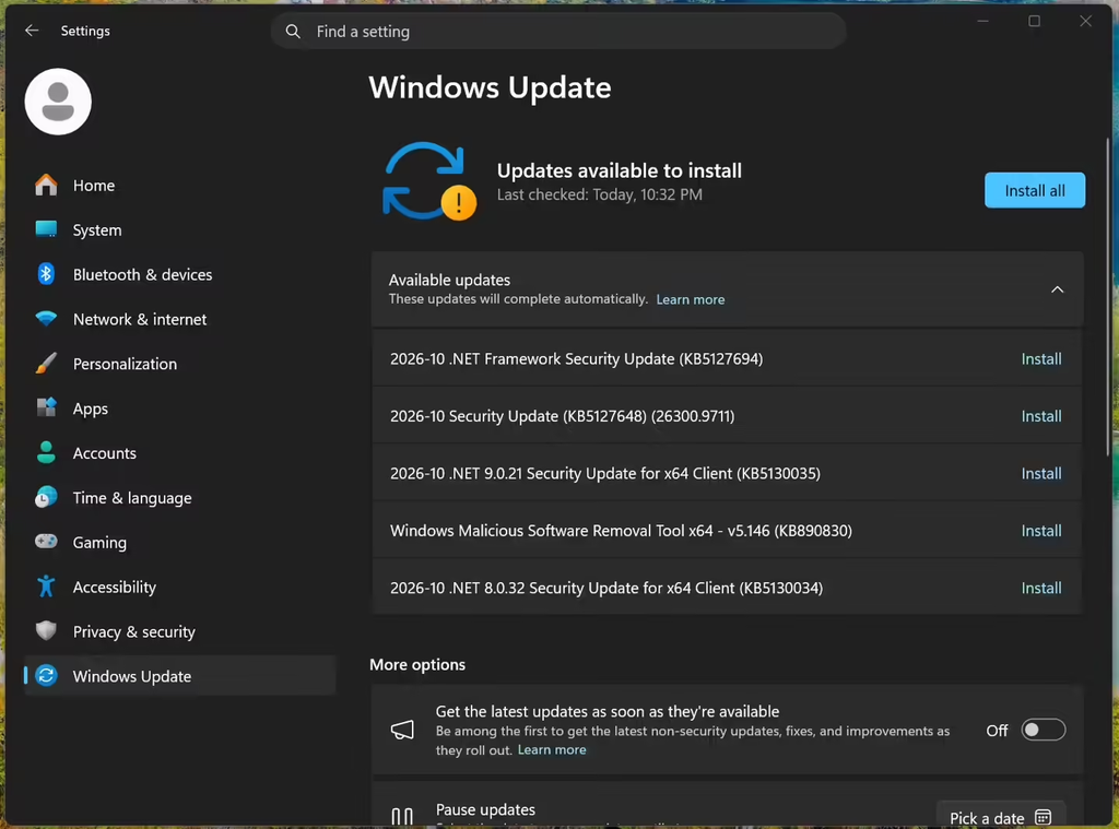 微软 Win11 26H2 首个累积更新 KB5127648